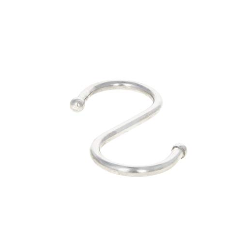 MroMax Stainless Steel S Hooks,65mm/2.56" Silver S Shaped Hook Hangers for Kitchen Bathroom Bedroom Storage Room Office Outdoor Multiple Uses, 2Pcs