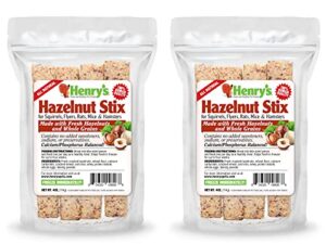 henry's hazelnut stix - the only squirrel and hamster treat baked fresh to order (4 oz (2-pack))