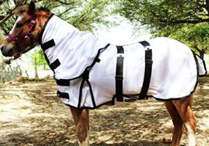 58" miniature weanling donkey pony horse foal flysheet summer sheet white 51809