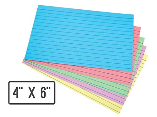 1InTheOffice Ruled 4" x 6" Index Cards, Assorted Pastel, 200/Pack