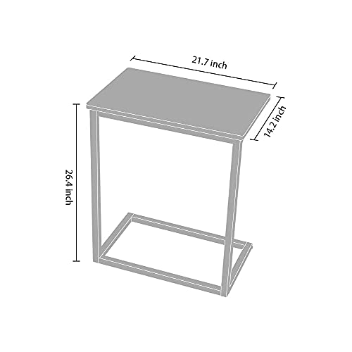 AZL1 Life Concept C Sofa Side, End Snack Wood Finish and Metal Frame, Couch Tables That Slide Under for Living Room and Small Spaces-Easy Assembly,Rustic Brown
