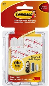 command refill strips, white, 8 small, 4 medium, 4 large/pack, 6 pack