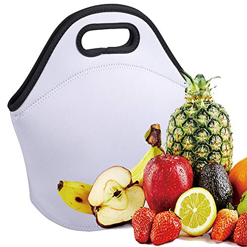 Sublimation Blanks Neoprene Lunch Bag, Thick Insulated Lunch Tote - Durable & Waterproof Lunch Box Carry Case Handbags With Zipper for Adults Nurse Teacher Outdoor Travel Picnic Work