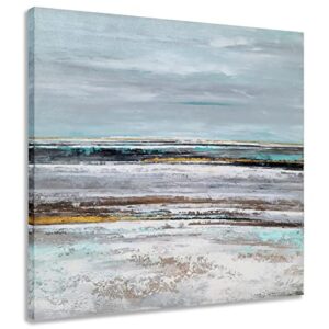 Yihui Arts Seascape Wall Art - Abstract Coastal Artwork Picture - Beach Oil Painting on Wrapped Canvas Art for Living Room Bedroom Office Decor