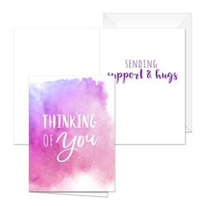 Canopy Street Watercolor Sympathy Cards / 24 Comfort And Peace Note Cards / 6 Colorful Designs With Blank White Envelopes / 4 5/8" x 6 1/4" Thinking Of You Greeting Cards