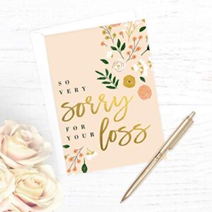 Canopy Street Modern Floral Sympathy Cards / 25 Sympathy Cards / 5 Floral Thinking Of You Greeting Card Designs / 4 5/8" x 6 1/4" Condolences Note Cards