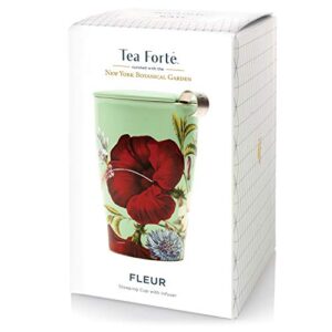 Tea Forté Kati Cup Fleur | Mug Removable Stainless Steel Infuser Cup | Quality Porcelain | 350 ml