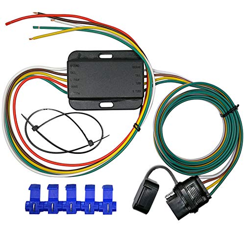 CARROFIX LED Compatible Taillight Converter with 20" Inches Leads and 60" Inches 4-Wire Flat Extension Vehicle End Connector