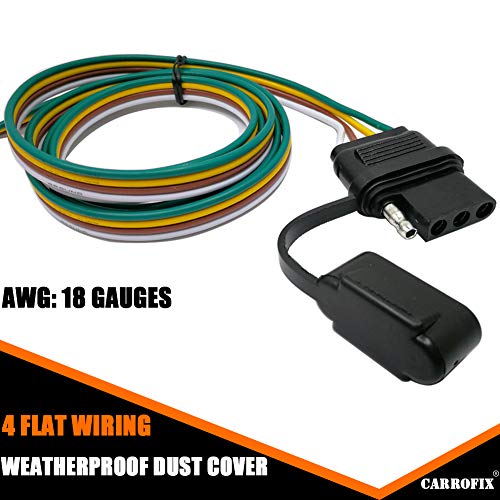 CARROFIX LED Compatible Taillight Converter with 20" Inches Leads and 60" Inches 4-Wire Flat Extension Vehicle End Connector