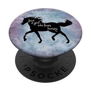 horse lover gift - just a girl who loves horses popsockets popgrip: swappable grip for phones & tablets