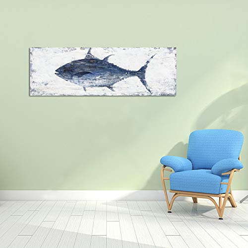 Yihui Arts Canvas Wall Art Abstract Fish Canvas Art- One Panels Nordic Minimalist Painting Large Pictures Canvas Artwork Framed for Home Office Decor