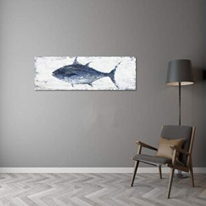 Yihui Arts Canvas Wall Art Abstract Fish Canvas Art- One Panels Nordic Minimalist Painting Large Pictures Canvas Artwork Framed for Home Office Decor