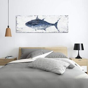 Yihui Arts Canvas Wall Art Abstract Fish Canvas Art- One Panels Nordic Minimalist Painting Large Pictures Canvas Artwork Framed for Home Office Decor