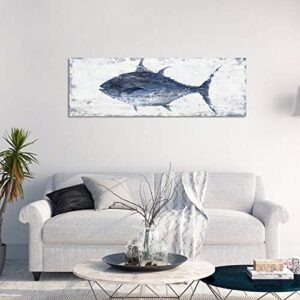 Yihui Arts Canvas Wall Art Abstract Fish Canvas Art- One Panels Nordic Minimalist Painting Large Pictures Canvas Artwork Framed for Home Office Decor