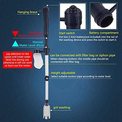 Keenso Electric Aquarium Gravel Cleaner, Automatic Fish Tank Cleaning Tools Gravel Vacuum for Aquarium, Suitable for Change Water Wash Sand Water Filter and Water Circulation