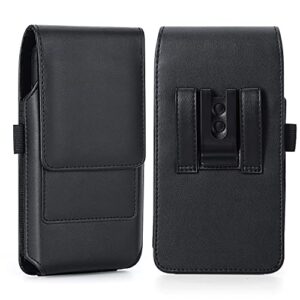 mopaclle phone holster for apple iphone 14 pro max 14 plus 13 pro max 8 plus 7 plus belt clip case, leather cell phone belt holder pouch for galaxy s23 plus s8+ s9+s21 fe a73 5g a33 a12 a32 a03s