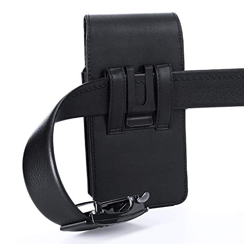 Mopaclle Phone Holster for Apple iPhone 14 Pro Max 14 Plus 13 Pro Max 8 Plus 7 Plus Belt Clip Case, Leather Cell Phone Belt Holder Pouch for Galaxy S23 Plus S8+ S9+S21 FE A73 5G A33 A12 A32 A03s