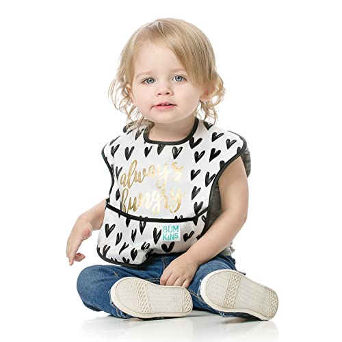 Bumkins Bibs, Baby Bibs for Girl or Boy, SuperBib Baby and Toddler Bib for 6-24 Months, Baby Bib for Eating, Feeding Bib, Waterproof Lightweight Fabric – Always Hungry