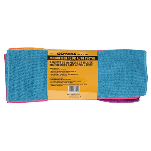 Olympia Tools Microfiber 10 Pk Auto Cloths, 87-222