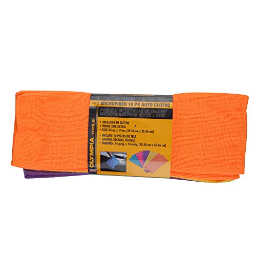 Olympia Tools Microfiber 10 Pk Auto Cloths, 87-222