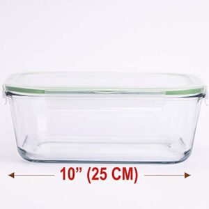 120 Oz 15 Cup Large Glass Food Storage Containers with Lids Airtight Set 3.5 L Family Size Extra Large Bakeware Marinating Lock Baking Dish Container Glass Bowls Meal Storing Serving Food Rectangle