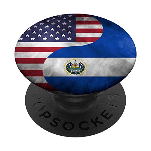 USA and El Salvador Yin Yang - Salvadoran American Flag PopSockets Swappable PopGrip