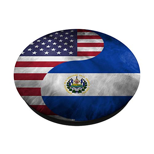 USA and El Salvador Yin Yang - Salvadoran American Flag PopSockets Swappable PopGrip