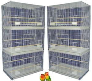 lot of 6 aviary breeding bird finch parakeet aviary canary lovebird budgie flight cage 24"x16"x16"h (white)