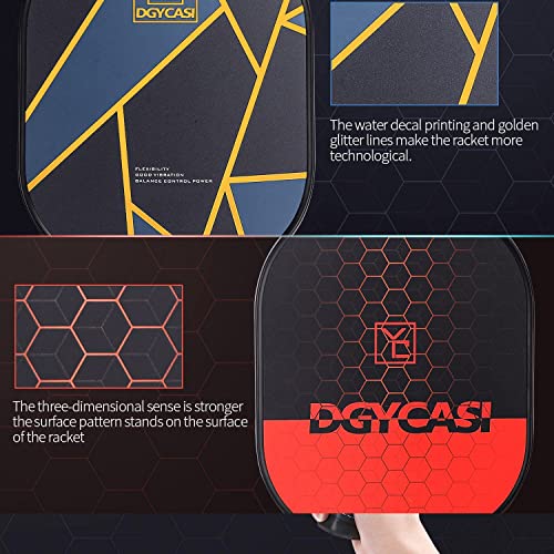 YC DGYCASI Graphite Pickleball Paddles Set of 2, 2022 USAPA Approved, Carbon Fiber Surface (CHS), Polypropylene Honeycomb Core, Anti-Slip Sweat-Absorbing Grip, 4 Pickleball, Portable Carry Bag