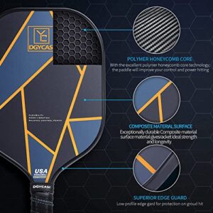 YC DGYCASI Graphite Pickleball Paddles Set of 2, 2022 USAPA Approved, Carbon Fiber Surface (CHS), Polypropylene Honeycomb Core, Anti-Slip Sweat-Absorbing Grip, 4 Pickleball, Portable Carry Bag