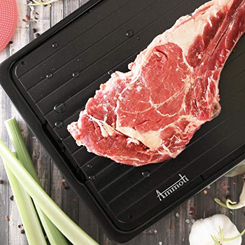 AMMOTI Fast Defrosting Tray | Thawing Plate for Defrosting Frozen Food Faster | Thaw Master with Drip Tray| Eco-Friendly Rapid Defroster