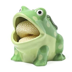 Ceramic Kitchen Scrubby Sponge Holder, Art Frog Collection, Adorable Home & Kitchen Decor