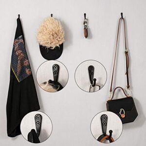 30 Pieces Large Wall Mounted Coat Hook Robe Hooks Cloth Hanger Coat Hanger Coat Hooks Rustic Hooks and 60 Pieces Screws for Bath Kitchen Garage Single Coat Hanger (Black)