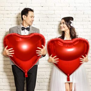 4 pieces 32 inches large heart shaped balloons huge red foil balloons valentine's day love balloons for wedding engagement anniversary party favor decorations