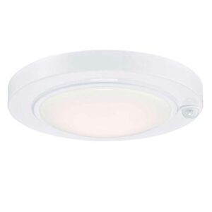 gruenlich led motion sensor flush mount ceiling lighting fixture, 10.25 inch 14.5w 1100 lumen, metal housing, etl rated, white finish-5000k