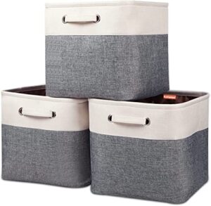 kntiwiwo large storage cubes 13” x 13” x 13” foldable storage bin closet organizers and storage basket w/handles for organizing shelf nursery home closet - set of 3