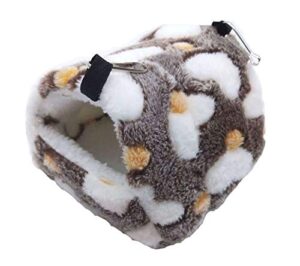 vedem small animal fleece cave bed hideout cage hanging hammock warm bed for hamsters guinea-pigs chinchillas sugar gliders (l, coffee-heart)