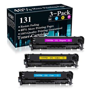 3 Pack (C/M/Y) Cartridge 131 Remanufactured Toner Replacement for Canon Color MF8280Cw MF8230Cn MF620C MF621Cn MF624Cw MF628Cw MF623Cn MF626Cn LBP7110Cw LBP5050 MF8280Cw MF8230Cn Printer