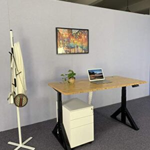 VWINDESK 60Inch Natural Bamboo Desk Table Top Only, Matching with Electric Adjustable Standing Desk Frame, Durable, Sustainable with 80mm Grommet Holes(30" x 60" x 1") Round Angle