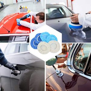 URLWALL 10PCS 9-10 inch Polisher Pad Bonnet Orbital Car Buffing Polishing Pad Cover - 5PCS Microfiber Polish Pad, 3PCS Car Wax Buffer Pads, 2PCS Woolen Fleece Polishing Bonnet for Car Waxing Machine