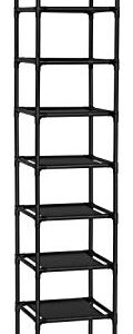 FIDUCIAL HOME 10 Tiers Shoe Rack Space Saving Vertical Single Pairs Sturdy Shoe Shelf Storage Organizer