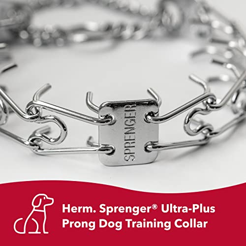 Herm Sprenger Ultra-Plus Prong Dog Training Collar, Chrome, 3.25 mm x 20" Neck Size; 22" Chain Length