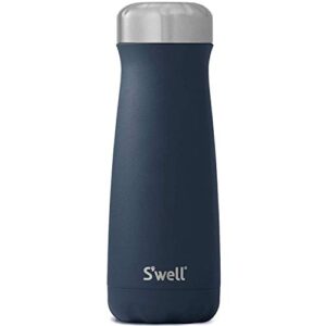 s'well stainless steel traveler - 20 fl oz - azurite - triple-layered vacuum-insulated travel mug keeps coffee, tea and drinks cold for 36 hours and hot for 15- bpa-free water bottle