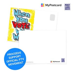 When You Vote We Win GOTV Postcards - Postcards to Voters by Tony the Democrat (Mix and Match Set Sizes) - Vote Postcards (64)