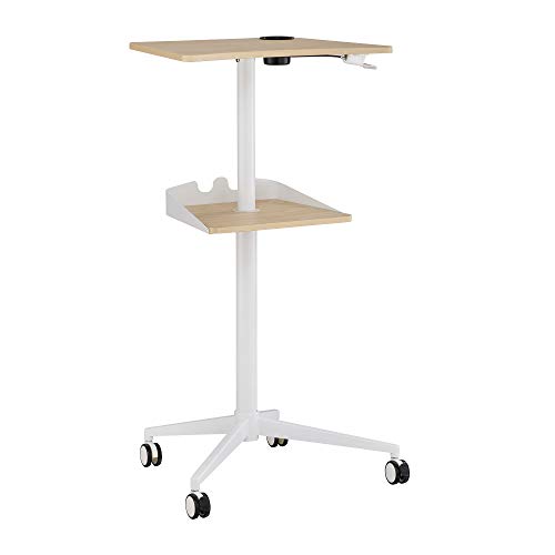 Safco Products 1944NA VUM Pneumatic Height-Adjustable Stand-Up Mobile Laptop Computer Workstation, Mobile Computer Cart, 22.875" D x 30.75" W x 48.25" H