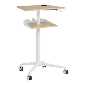 Safco Products 1944NA VUM Pneumatic Height-Adjustable Stand-Up Mobile Laptop Computer Workstation, Mobile Computer Cart, 22.875" D x 30.75" W x 48.25" H