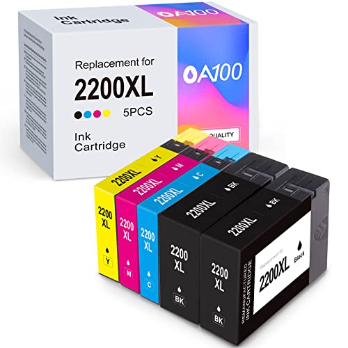 OA100 Compatible Ink Cartridge Replacement for Canon 2200 XL PGI-2200XL 2200XL for MAXIFY MB5420 MB5120 MB5020 MB5320 iB4020 iB4120 (2 Black, 1 Cyan, 1 Magenta, 1 Yellow, 5-Pack)