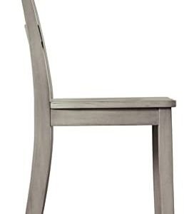 Signature Design by Ashley Loratti Modern Farmhouse Weathered Wood Dining Chair, 2 Count, Gray