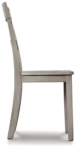 Signature Design by Ashley Loratti Modern Farmhouse Weathered Wood Dining Chair, 2 Count, Gray