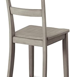 Signature Design by Ashley Loratti Modern Farmhouse Weathered Wood Dining Chair, 2 Count, Gray
